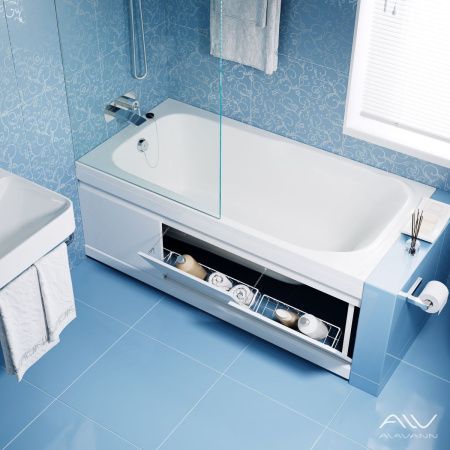 Экран под ванну Alavann Soft 150 см ALV0241002 фронтальный МДФ откидной белый