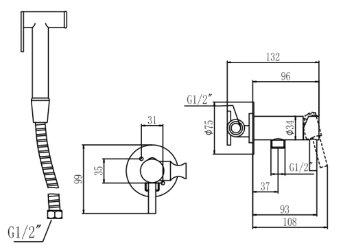 Гигиенический душ со смесителем Savol S-FXQ003L серый - фото 2