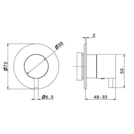 Смеситель для душа Newform X-STEEL 316 67671EX.59.064 встраиваемый в стену оружейная сталь