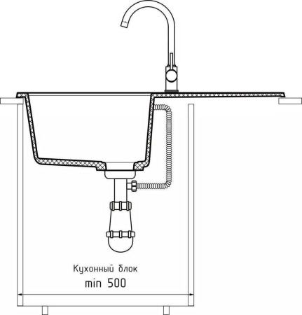 Кухонная мойка Granfest Quadro Q-780L иней 75х50 цвет белый поверхность матовая