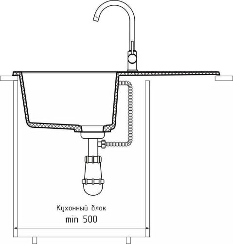 Кухонная мойка Granfest Quadro Q-780L терракот 75х50 цвет коричневый поверхность матовая - фото 4