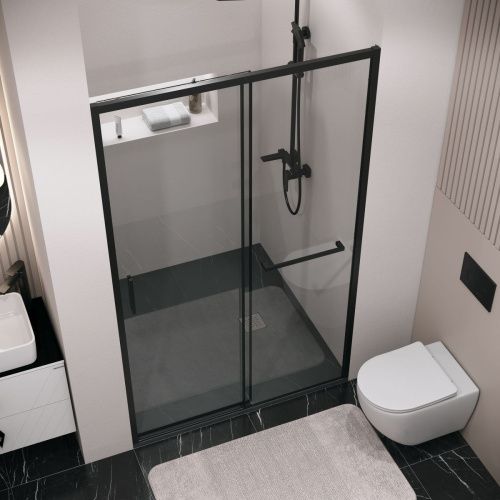 Душевая дверь Grossman Style 100.K33.05.130.21.00 130х195 стекло прозрачное профиль черный - фото 4