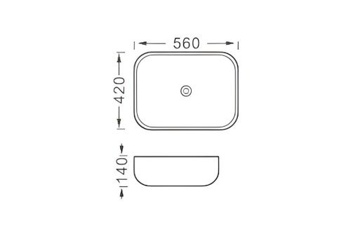 Раковина из сантехнического фарфора Aquatek AQ5526-MW 60х40 накладная цвет белый без отверстий под смеситель - фото 2