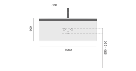 Тумба под раковину Armadi Art Quatro 790-M1-100-CM-RIB-MG-LED 100х50 подвесная цвет серый