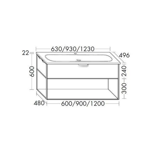 Тумба с раковиной Burgbad Vry SGUJ093F6019GO253C001*1 90х50 цвет белый - фото 2