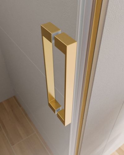 Душевая дверь Cezares SLIDER SLIDER-B-1-80/90-C-BORO 80х195 стекло прозрачное профиль золото - фото 4