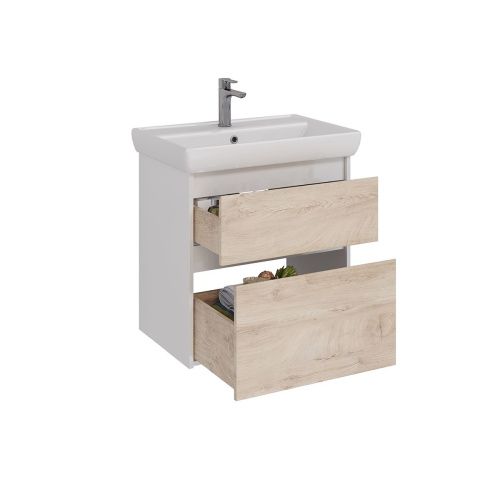 Тумба под раковину LeMark Combi LM03C70T-dub 60х40 напольная цвет бежевый/белый - фото 2