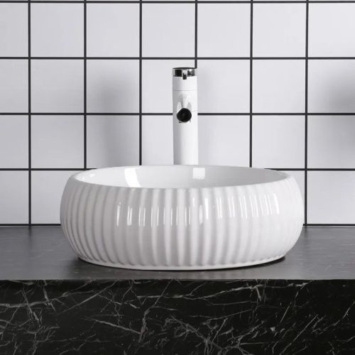 Раковина из сантехнического фарфора Cerutti SPA CR0007 40х40 накладная цвет белый без отверстий под смеситель - фото 3