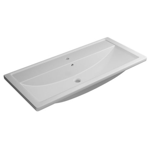 Раковина из искусственного камня Uperwood Foster 291020344 100х50 полувстраиваемая цвет белый - фото 5