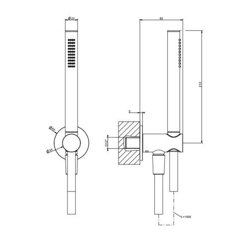 Душевой гарнитур Gessi Shower Sets 63329#031 настенный хром - фото 2