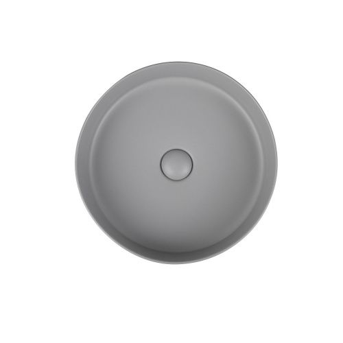 Раковина из сантехнического фарфора Vincea VBS-216MG 40х40 накладная цвет серый без отверстий под смеситель - фото 2