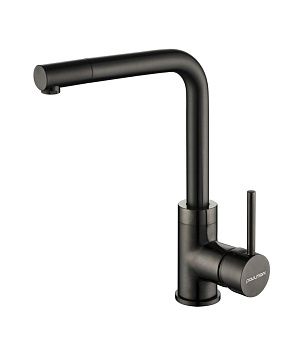 Смеситель для кухни Paulmark HONNER Ho212018-GM на мойку вороненая сталь