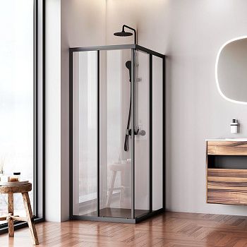 Душевой уголок Am.Pm Sunny W87G-403-10080-BT 100х80 стекло прозрачное профиль черный без поддона