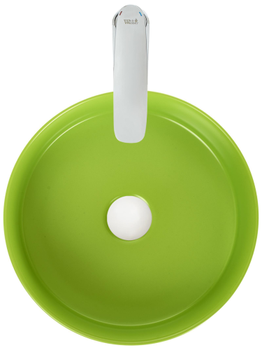 Раковина из сантехнического фаянса WeltWasser WW SK 10000004517 40 см накладная цвет зеленый без отверстий под смеситель - фото 4