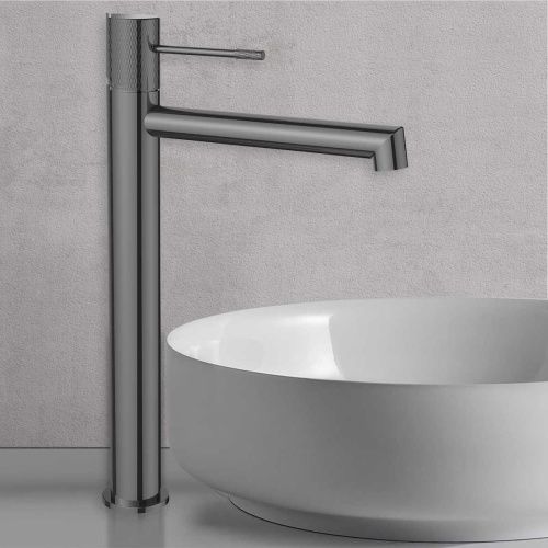 Смеситель для раковины Vincea Desire VBF-1D2GM на столешницу вороненая сталь