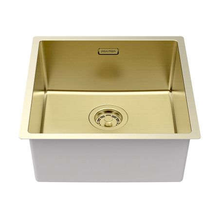 Кухонная мойка Paulmark LASSAN 44 UNI LA44-LG 40х40 цвет золото поверхность брашированная