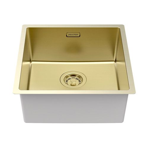 Кухонная мойка Paulmark LASSAN 44 UNI LA44-LG 40х40 цвет золото поверхность брашированная - фото 2