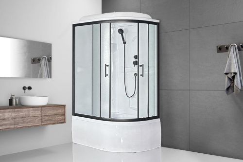 Душевая кабина Royal Bath BK RB8120BK1-M-L-BL Practic 120х80 асимметричная с крышей ориентация левая - фото 2