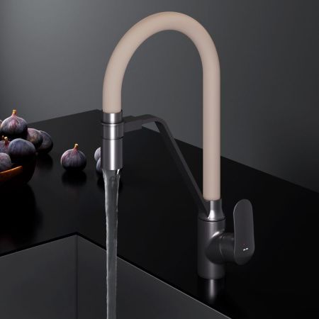 Смеситель для кухни Am.Pm Like F8007826 на мойку черный/бежевый