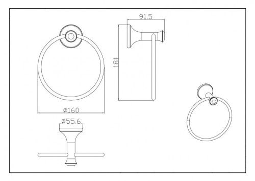Полотенцедержатель CeramaLux Valencia 88506G - фото 2