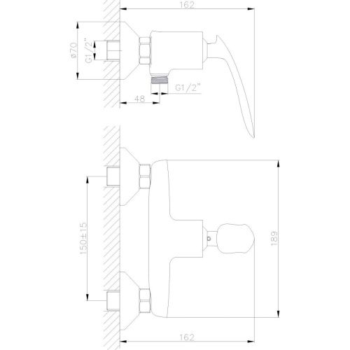 Смеситель для ванны Rush Island IS6535-63 настенный хром - фото 2
