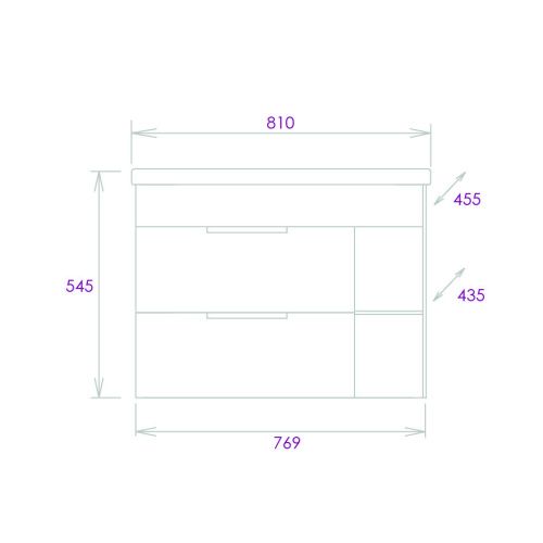 Тумба под раковину Onika Легран 108047 80х40 подвесная цвет бежевый - фото 3
