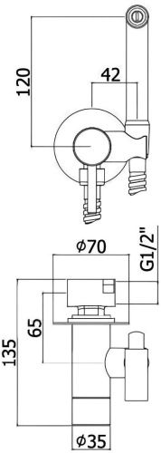Гигиенический душ со смесителем Paffoni Tweet Round ZDUP110BO белый - фото 2