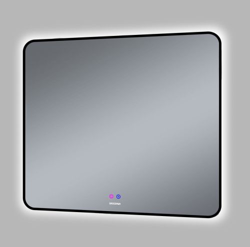 Зеркало с подсветкой и антизапотевателем Grossman ELEGANS-норма BLACK 1790802 90х80 подвесное - фото 2