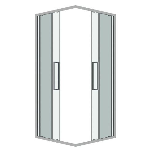 Душевой уголок Grossman Cosmo 300.K33.02.8080.10.00 80х80 стекло прозрачное профиль хром без поддона - фото 2