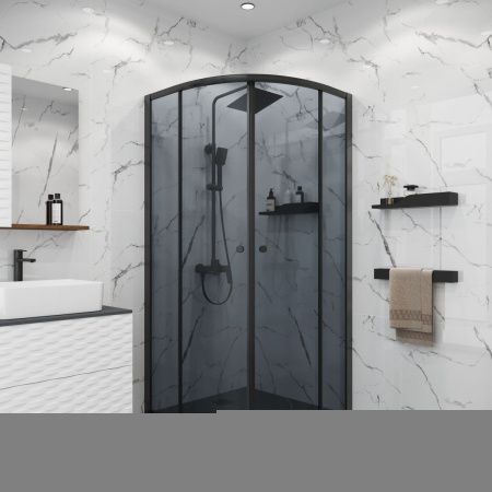 Душевой уголок Niagara Eco NG-1007-14T 90х90 стекло тонированное профиль черный без поддона