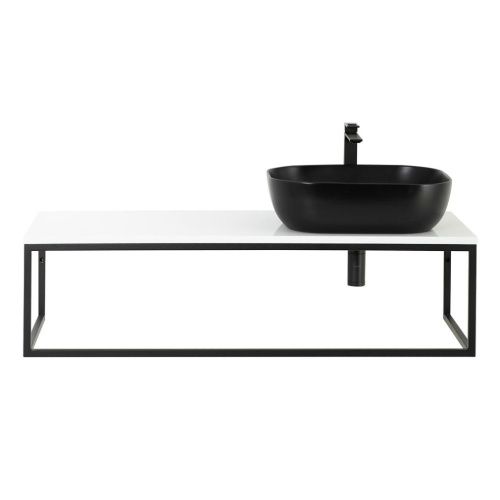 Консоль под раковину BelBagno Etna-Kraft EK-140-ST 140х50 подвесная цвет черный - фото 4