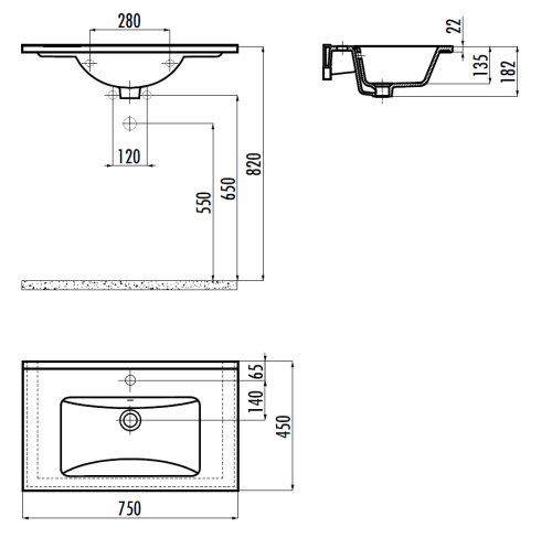 Раковина из сантехнического фарфора Creavit Su SU075-00CB00E-0000 80х50 накладная цвет белый - фото 2