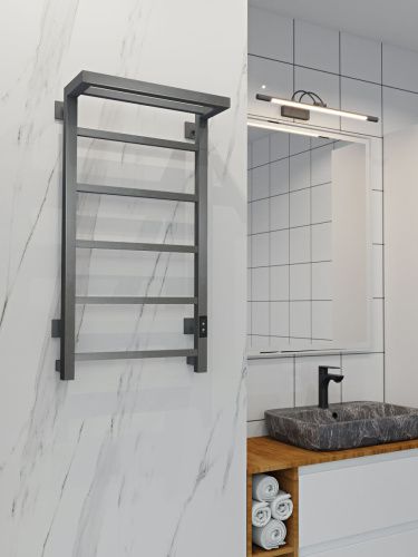 Полотенцесушитель электрический Indigo Forma LEF80-50GFMRt 55х80 серый - фото 2