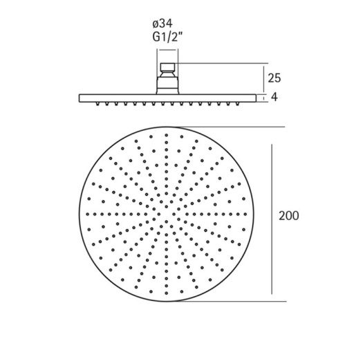 Верхний душ Cisal Xion DS016430D1 нержавеющая сталь - фото 2