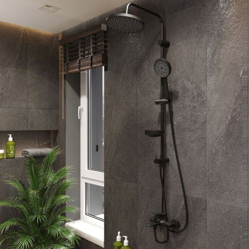 Смеситель для ванны Bond Cube B03-3188 настенный черный - фото 5