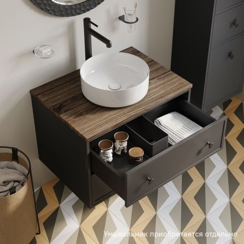 Тумба под раковину Iddis Torr TOR70DMi95K 70х50 подвесная цвет серый - фото 4