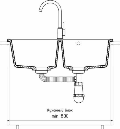 Кухонная мойка Granfest Quarz 15 белый 75х50 цвет белый поверхность матовая