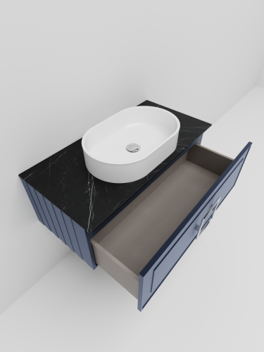 Тумба со столешницей La Fenice CUBO NFNC-01-CUB-BG-100-3-GB 100х50 подвесная цвет синий - фото 4