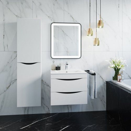 Тумба с раковиной Iddis Cloud CLO80W0i95K 80х50 подвесная цвет белый - фото 3