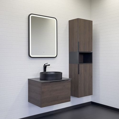 Тумба с раковиной Comforty Портленд 00-00013793CF 60х50 подвесная цвет коричневый - фото 5