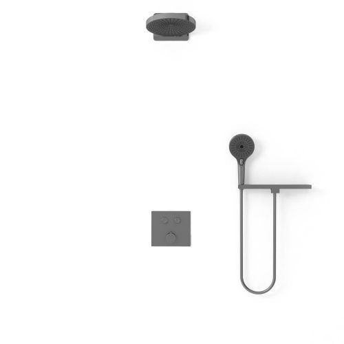 Душевая система Vincea VSFW-4I211RGM встраиваемая в стену цвет вороненая сталь - фото 3