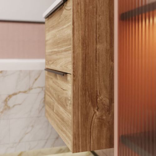 Тумба с раковиной La Fenice TESORO NFNC-01-TES-DKK-60-2-3-60 60х50 подвесная цвет коричневый - фото 5