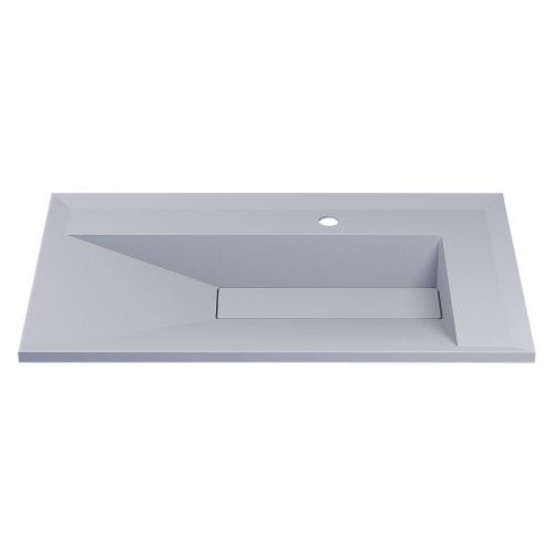 Раковина из искусственного камня Uperwood Lotus Quartz 29192030 80х50 полувстраиваемая цвет белый - фото 4