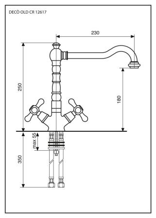 Смеситель для кухни Emmevi Deco Old 12617/CR на мойку хром