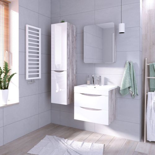 Шкаф-пенал Grossman Талис 303508 40х150 подвесной цвет белый/серый - фото 3