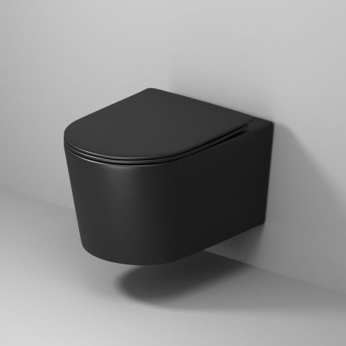 Унитаз подвесной Grossman Торнадо GR-4499BMSQ черный с сиденьем микролифт безободковый смыв торнадо - фото 5