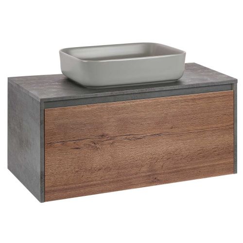 Тумба под раковину Vincea Mesa VMC-2MS100TB 100х50 подвесная цвет коричневый - фото 4