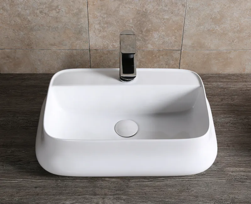 Раковина из сантехнического фарфора Cerutti SPA CR0061 50х40 накладная цвет белый 1 отверстие под смеситель - фото 2