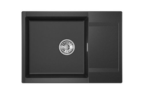 Кухонная мойка Granula 7003, ЧЁРНЫЙ 70х50 цвет черный поверхность матовая - фото 2