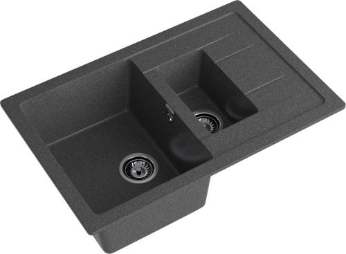 Кухонная мойка Granfest Quadro Q-775KL графит 75х50 цвет серый поверхность матовая - фото 2